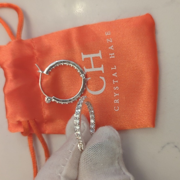 Crystal Haze Jewelry - Crystal Haze silver plated hoop earrings